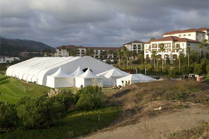 large white tents